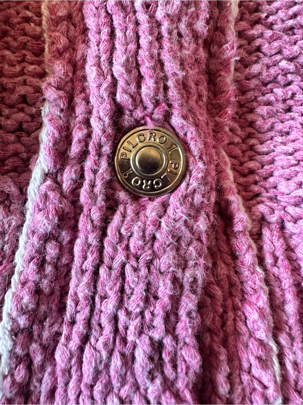 Pilcro for Anthropologie Icon Pink Knit Cardigan with Heart Yin-Yang Motif sz M - Picture 10 of 10